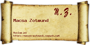 Macsa Zotmund névjegykártya